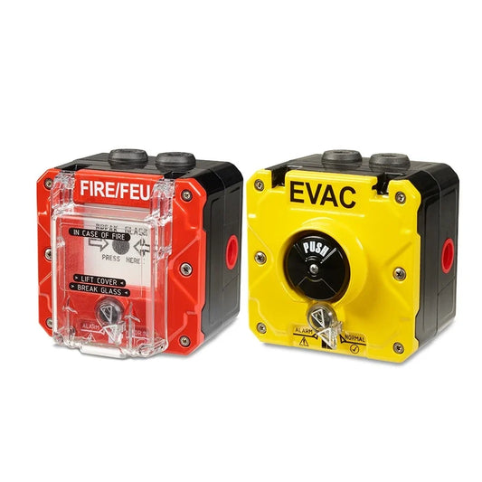 Federal Signal CP-PB-N-R-2-FFN-00-3 And Hazardous Location Break Glass And Push Button Call Points, Red