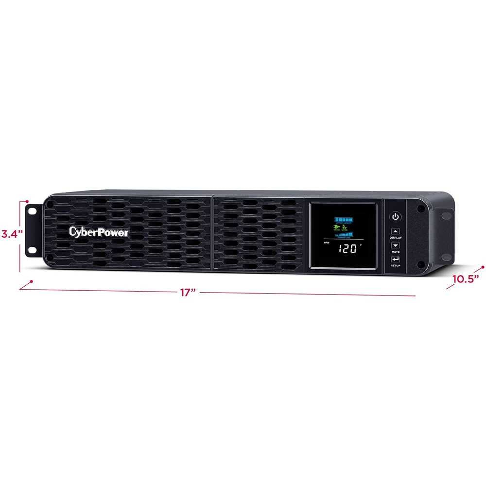 CyberPower CP1500PFCRM2U PFC Sinewave UPS Systems - 2U Rack-mountable - AVR - 8 Hour Recharge - 3.10 Minute Stand-by - 120 V AC Input - Serial Port - 8 x NEMA 5-15R