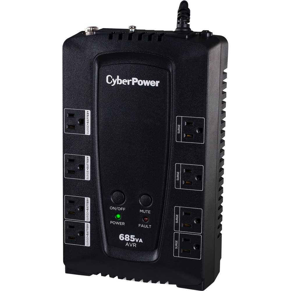 CyberPower CP685AVRG AVR UPS Systems - 685VA/390W, 120 VAC, NEMA 5-15P, Compact, 8 Outlets, PowerPanel® Personal, $125000 CEG, 3YR Warranty