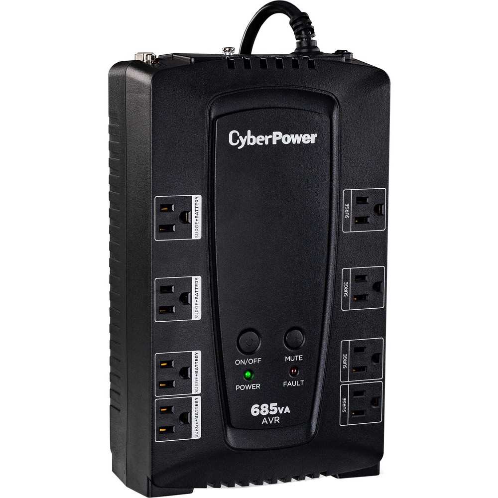 CyberPower CP685AVRG AVR UPS Systems - 685VA/390W, 120 VAC, NEMA 5-15P, Compact, 8 Outlets, PowerPanel® Personal, $125000 CEG, 3YR Warranty