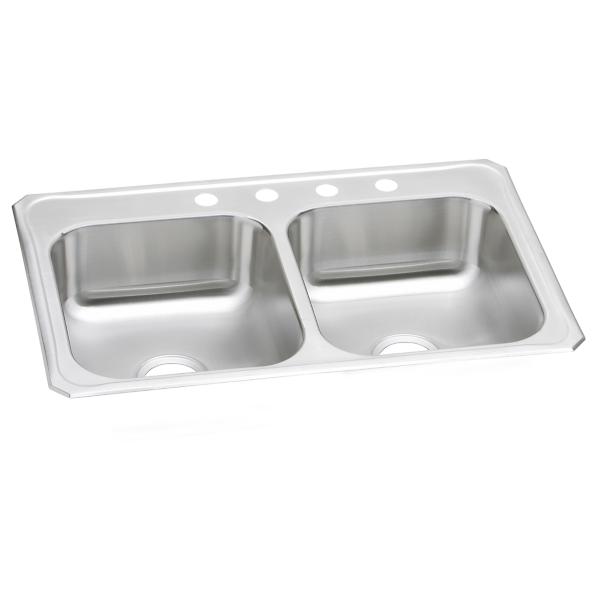 Elkay CR3322 Celebrity® Stainless Steel 33" x 22" x 7" Equal Double Bowl Drop-in Sink