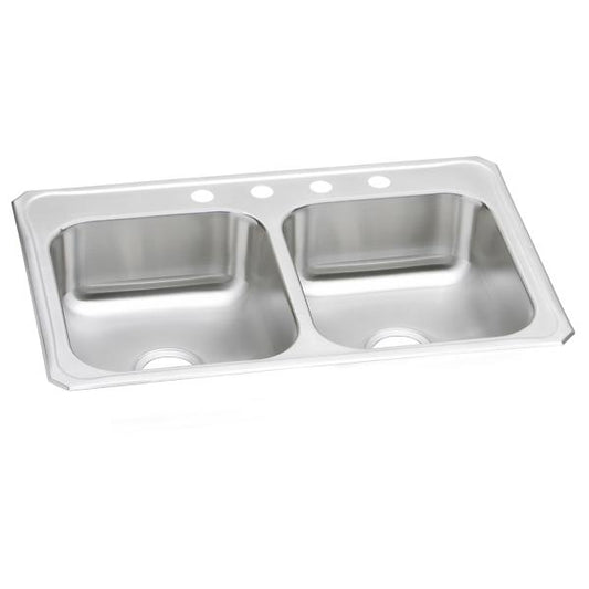 Elkay CR3322 Celebrity® Stainless Steel 33" x 22" x 7" Equal Double Bowl Drop-in Sink