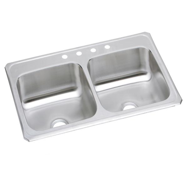 Elkay CR4322 Celebrity® Stainless Steel 43" x 22" x 6-7/8" Equal Double Bowl Drop-in Sink