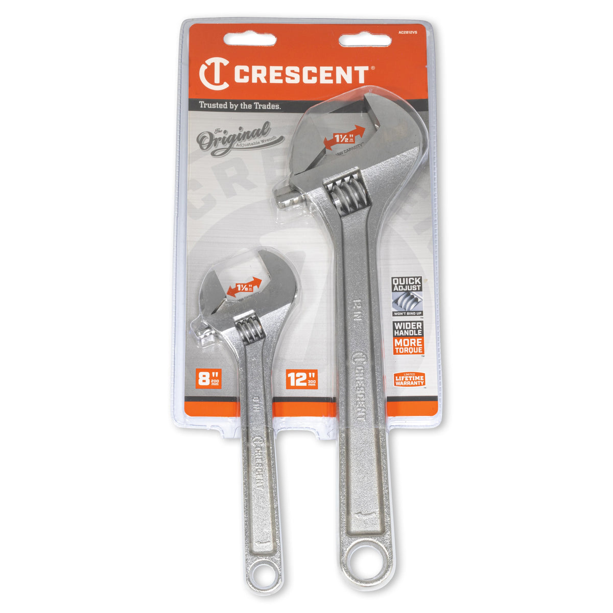 Crescent AC2812VS 2 Piece Adjustable Wrench Set 8" & 12"