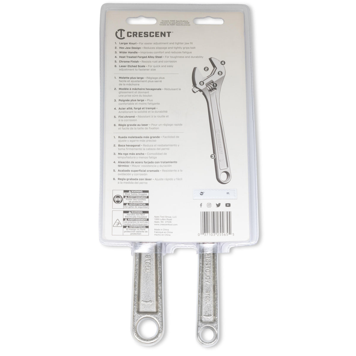 Crescent AC2812VS 2 Piece Adjustable Wrench Set 8" & 12"