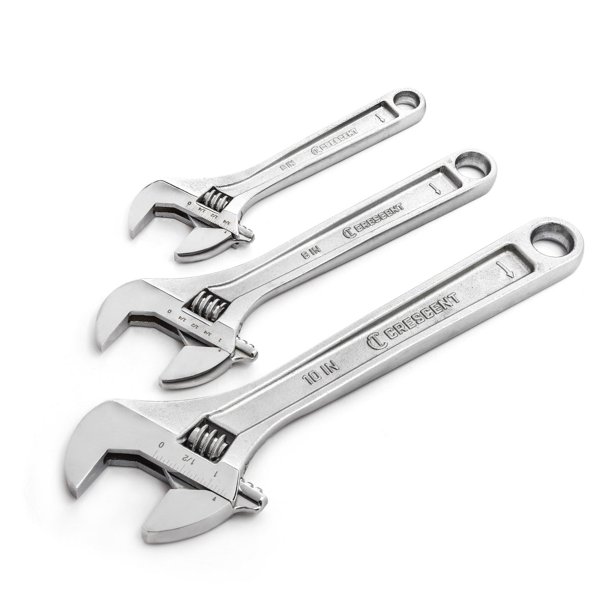Crescent AC3PC 3 Piece Adjustable Wrench Set 6", 8" & 10"