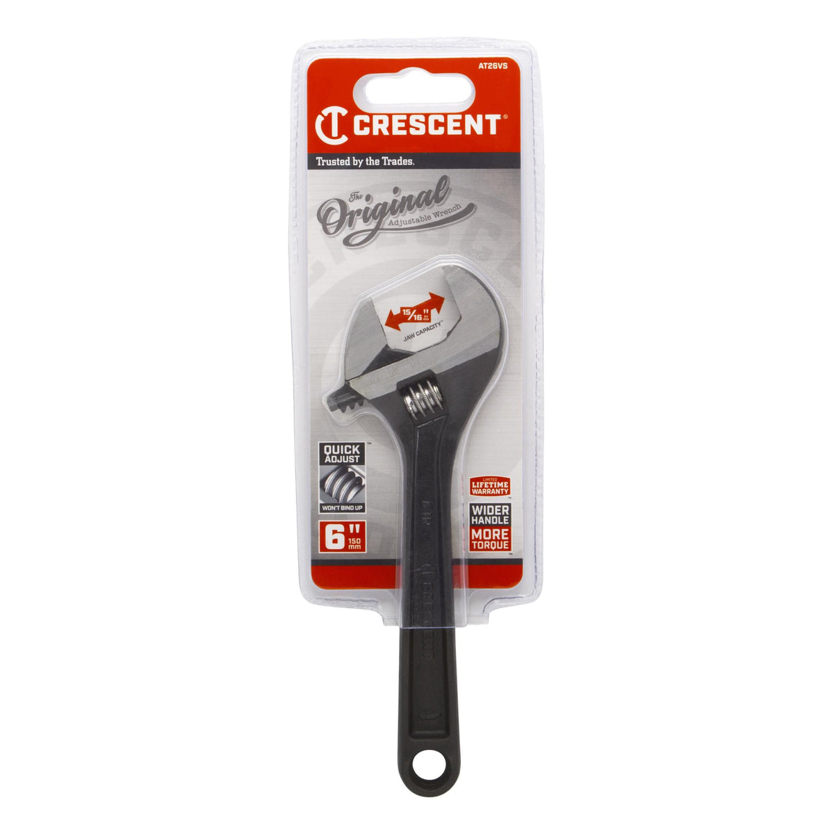 Crescent AT26VS 6" Adjustable Black Oxide Wrench - Carded