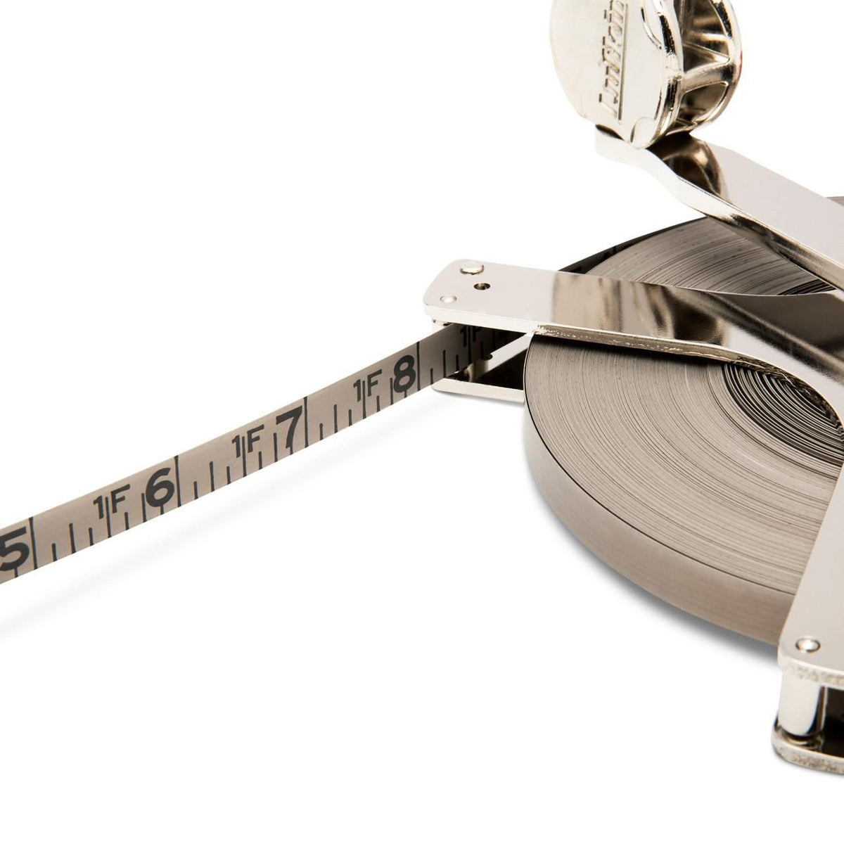 Lufkin C1288BLKN 3/8" x 200' Surveying and Engineer's Chrome Clad® Tape Measure with Blank Leader