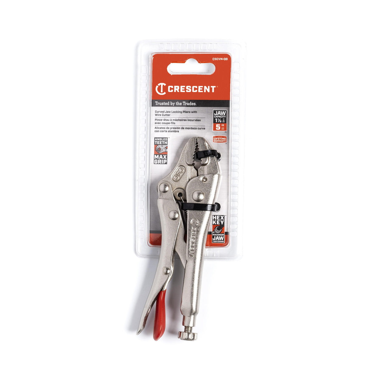 Crescent C5CVN-08 5" Curved Jaw Locking Pliers with Wire Cutter