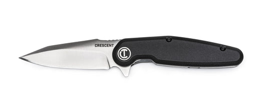Crescent CPK350C 3-1/2" Harpoon Blade Composite Handle Pocket Knife, Black