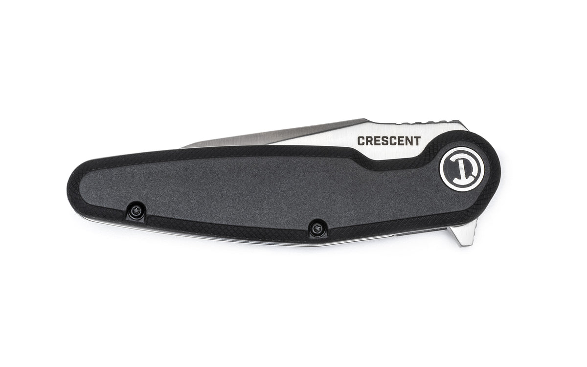 Crescent CPK350C 3-1/2" Harpoon Blade Composite Handle Pocket Knife, Black