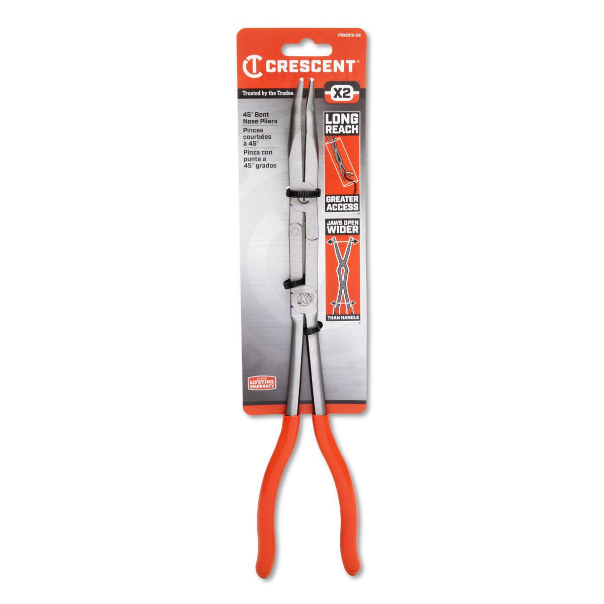 Crescent PSX201C-06 13" X2™ Dipped Handle Long Reach Bent Nose Pliers