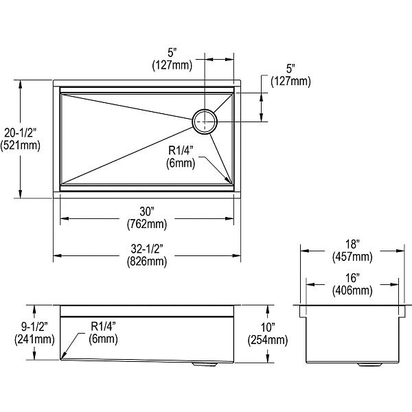 Elkay CS30BPK Circuit Chef® Workstation Stainless Steel 32-1/2" x 20-1/2" x 10" Single Bowl Undermount Sink Kit with Black Polymer Boards