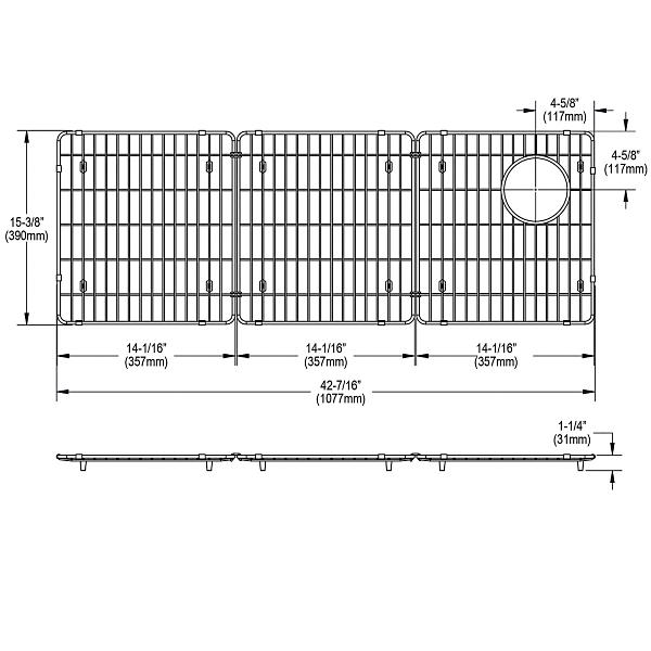 Elkay CS45BG Circuit Chef® Stainless Steel 42-7/16" x 15-3/8" x 1-1/4" Bottom Grid