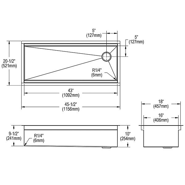 Elkay CS45WPK Circuit Chef® Workstation Stainless Steel 45-1/2" x 20-1/2" x 10" Single Bowl Undermount Sink Kit with White Polymer Boards