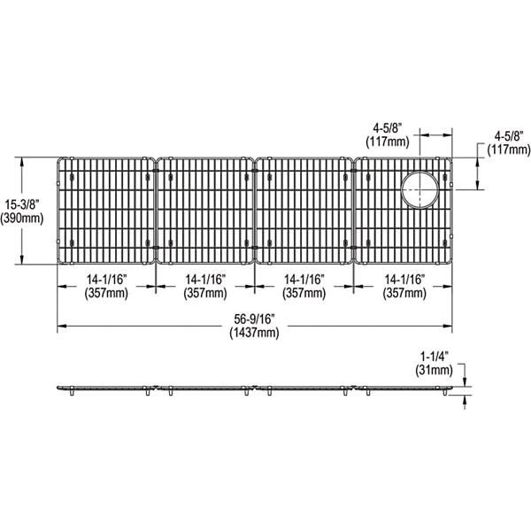 Elkay CS60BG Circuit Chef® Stainless Steel 56-9/16" x 15-3/8" x 1-1/4" Bottom Grid