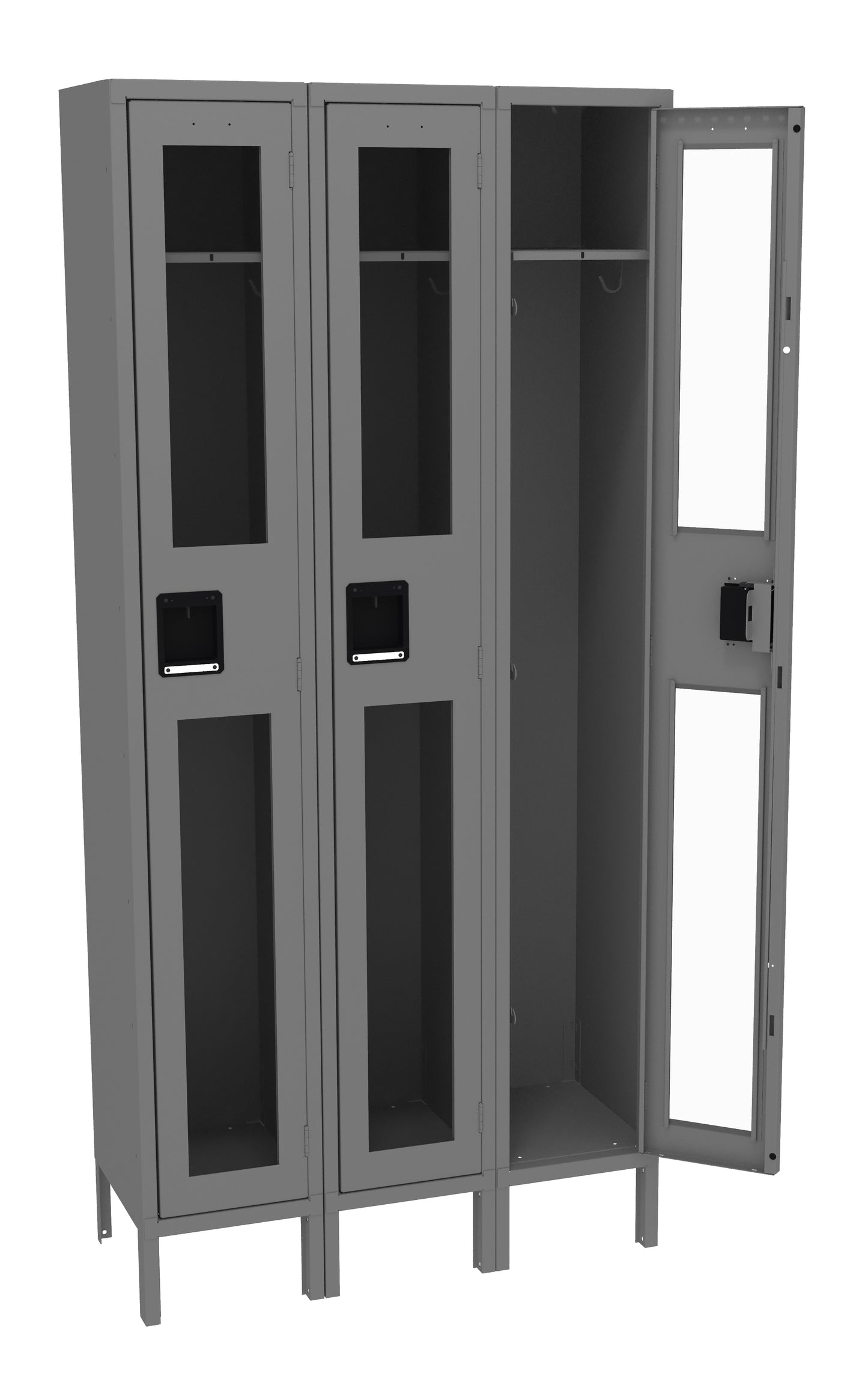 Tennsco CSL-121572-3 Single Tier C-Thru Locker - Three Wide With Legs (Assembled)