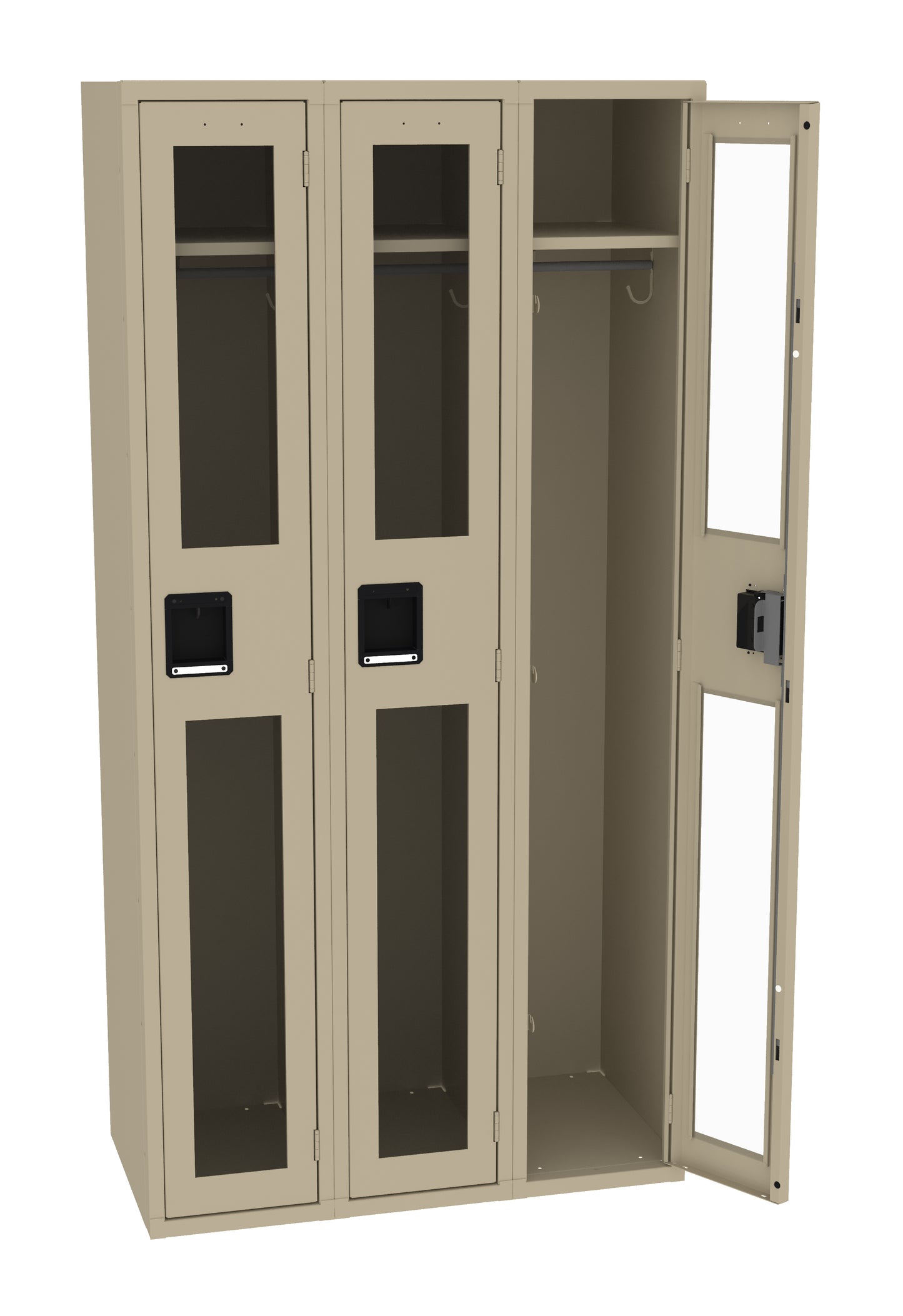 Tennsco CSL-121572-C Single Tier C-Thru Locker - Three Wide, No Legs (Assembled)