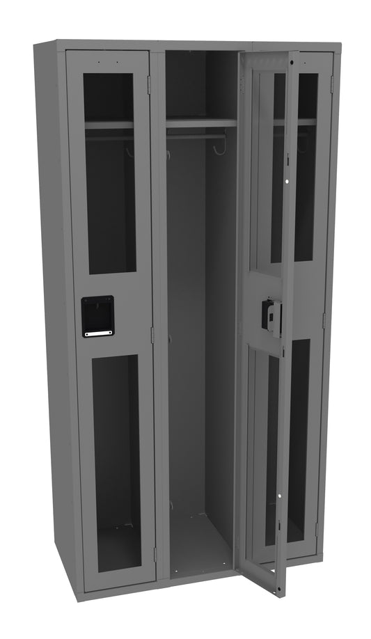 Tennsco CSL-121872-C Single Tier C-Thru Locker - Three Wide, No Legs (Assembled)