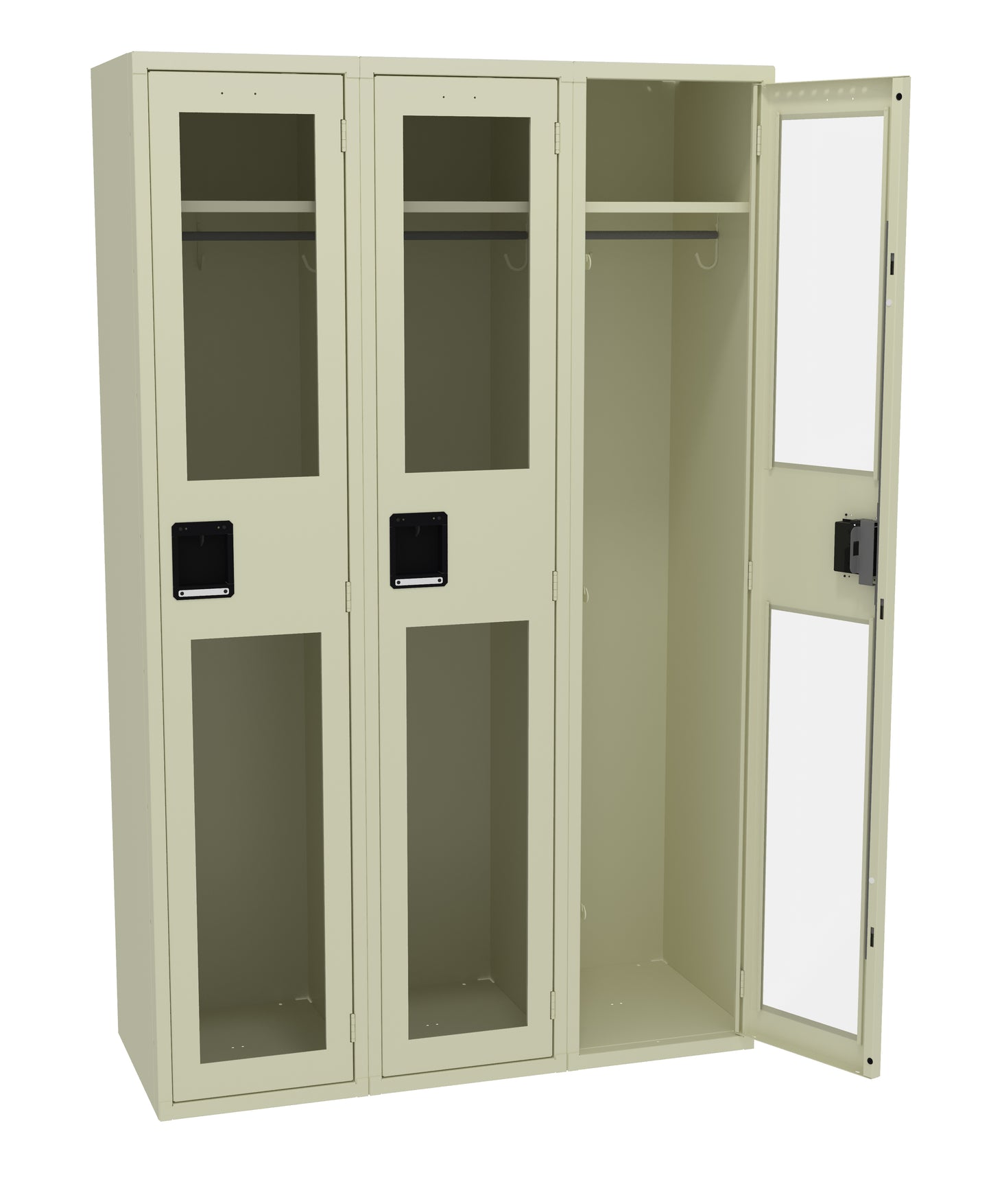 Tennsco CSL-151872-C Single Tier C-Thru Locker - Three Wide, No Legs (Assembled)