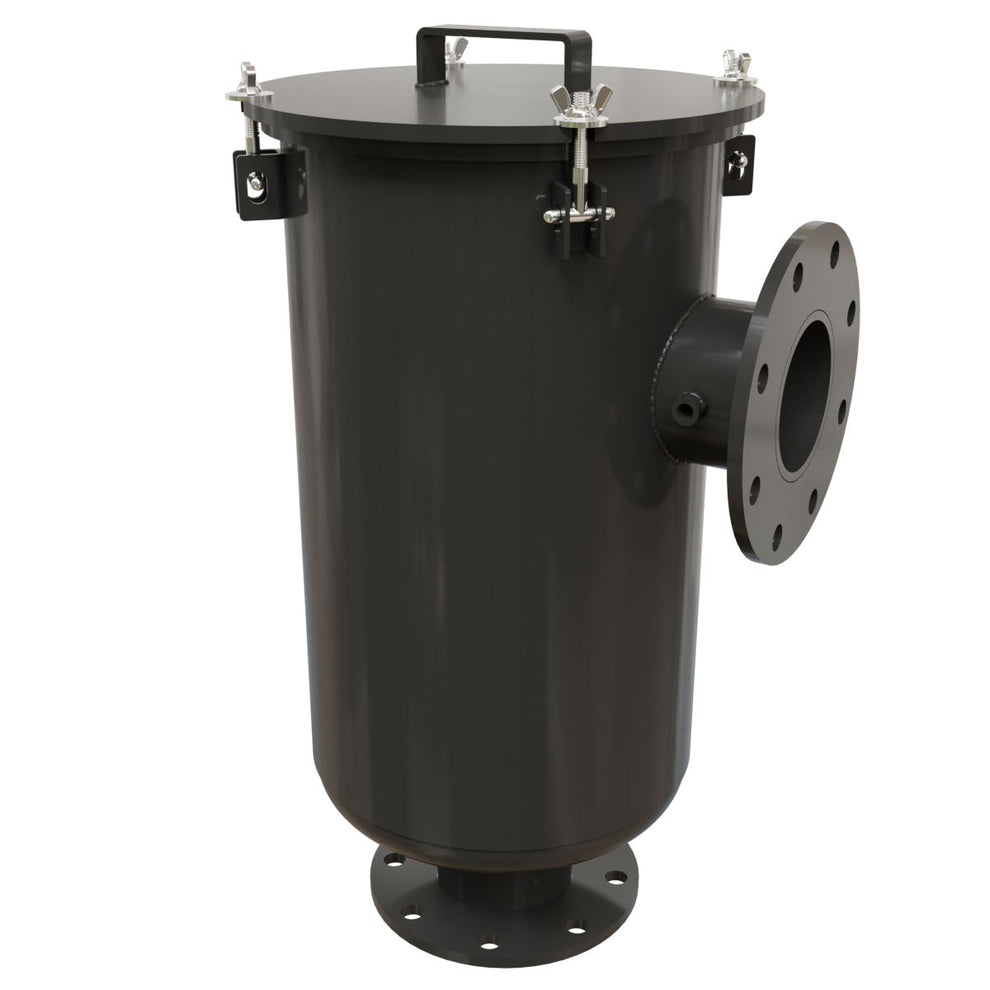 Solberg CSL-234P-400F Inlet Vacuum Filter L-Style, 4 in ANSI Flange, Paper Element, 2 Micron, Black