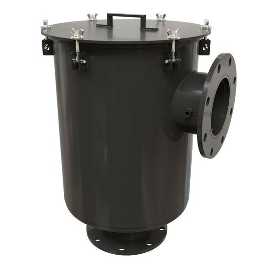 Solberg CSL-244P-500F Inlet Vacuum Filter L-Style, 5 in ANSI Flange, Paper Element, 2 Micron, Black