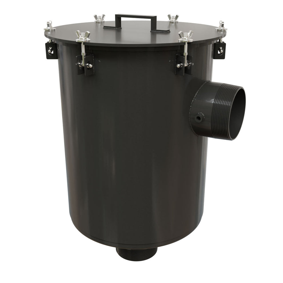 Solberg CSL-244P-500 Inlet Vacuum Filter L-Style, 5 in NPT, Paper Element, 2 Micron, Black