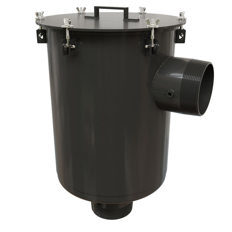 Solberg CSL-274P-600 Inlet Vacuum Filter L-Style, 6 in NPT, Paper Element, 2 Micron, Black