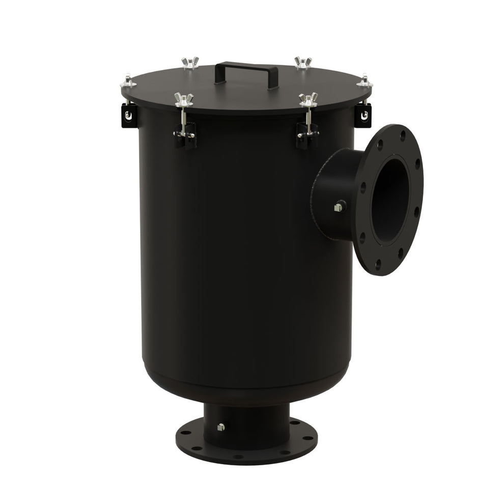 Solberg CSL-344P-500F Inlet Vacuum Filter L-Style, 5 in ANSI Flange, Polyester Element, 5 Micron, Black