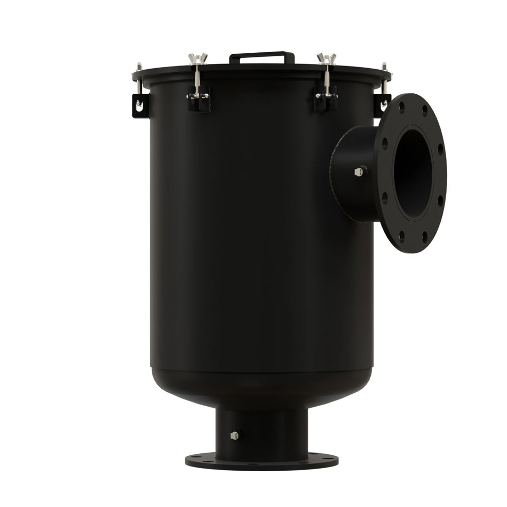 Solberg CSL-344P-500F Inlet Vacuum Filter L-Style, 5 in ANSI Flange, Polyester Element, 5 Micron, Black