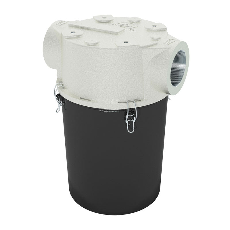 Solberg CT-235P-400C Inline T-Style Inlet Vacuum Filter – 4" FNPT, Polyester Element, 5 Micron