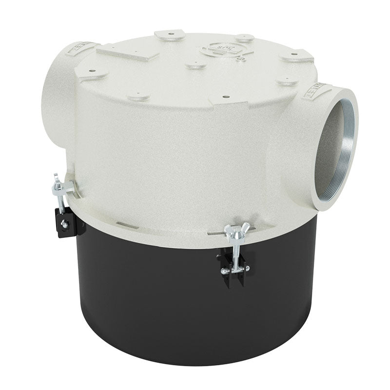 Solberg CT-274P-600C Inline Straight-Through Vacuum Filter – 6" FPT, 2 Micron Paper Element, Carbon Steel Bucket