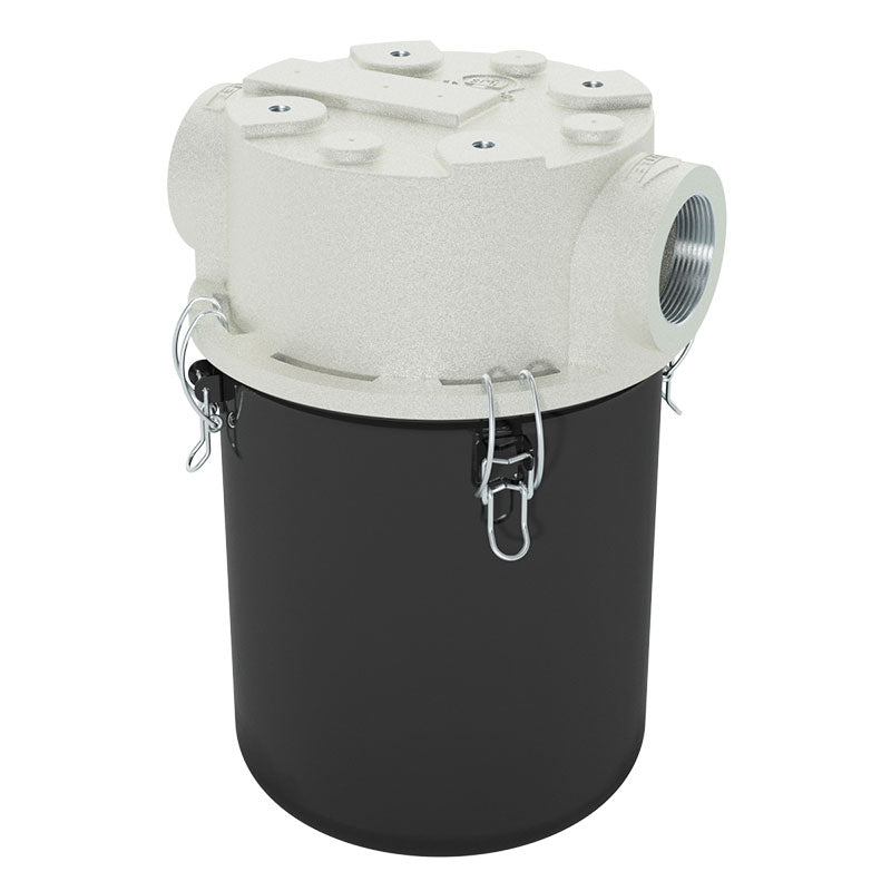 Solberg CT-851-250C Inline T-Style Inlet Vacuum Filter – 2.5" FNPT, Polyester Element, 5 Micron