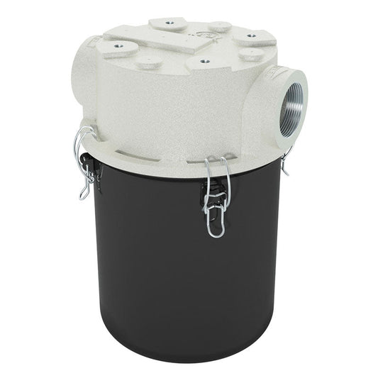 Solberg CT-851-250C Inline T-Style Inlet Vacuum Filter – 2.5" FNPT, Polyester Element, 5 Micron