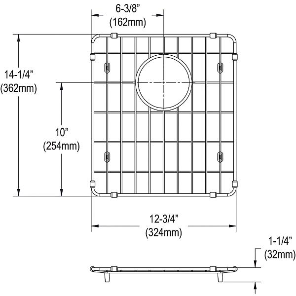 Elkay CTXBG1314 Crosstown® Stainless Steel 12-3/4" x 14-1/4" x 1-1/4" Bottom Grid