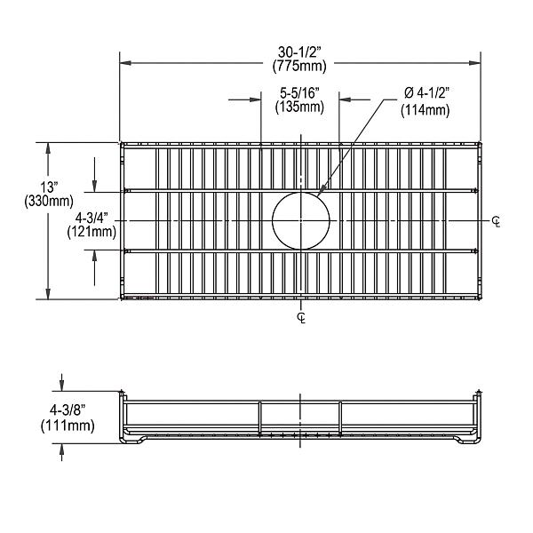 Elkay CTXBG3113R Dart Canyon Stainless Steel 30-1/2" x 13" x 4-3/8" Reversible Bottom Grid