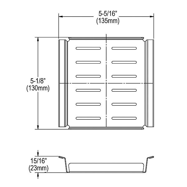 Elkay CTXDC0606 Dart Canyon Stainless Steel 5-1/8" x 5-1/4" x 7/8" Bottom Grid Drain Cover