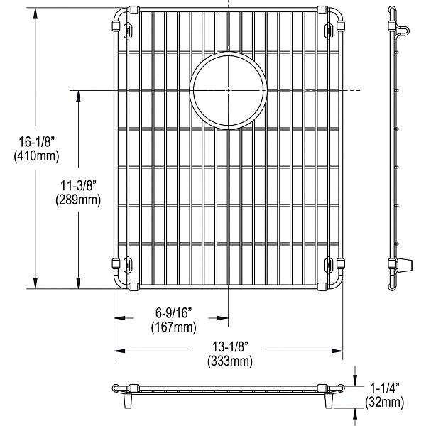 Elkay CTXFBG1316 Crosstown Stainless Steel 13-1/8" x 16-1/8" x 1-1/4" Bottom Grid