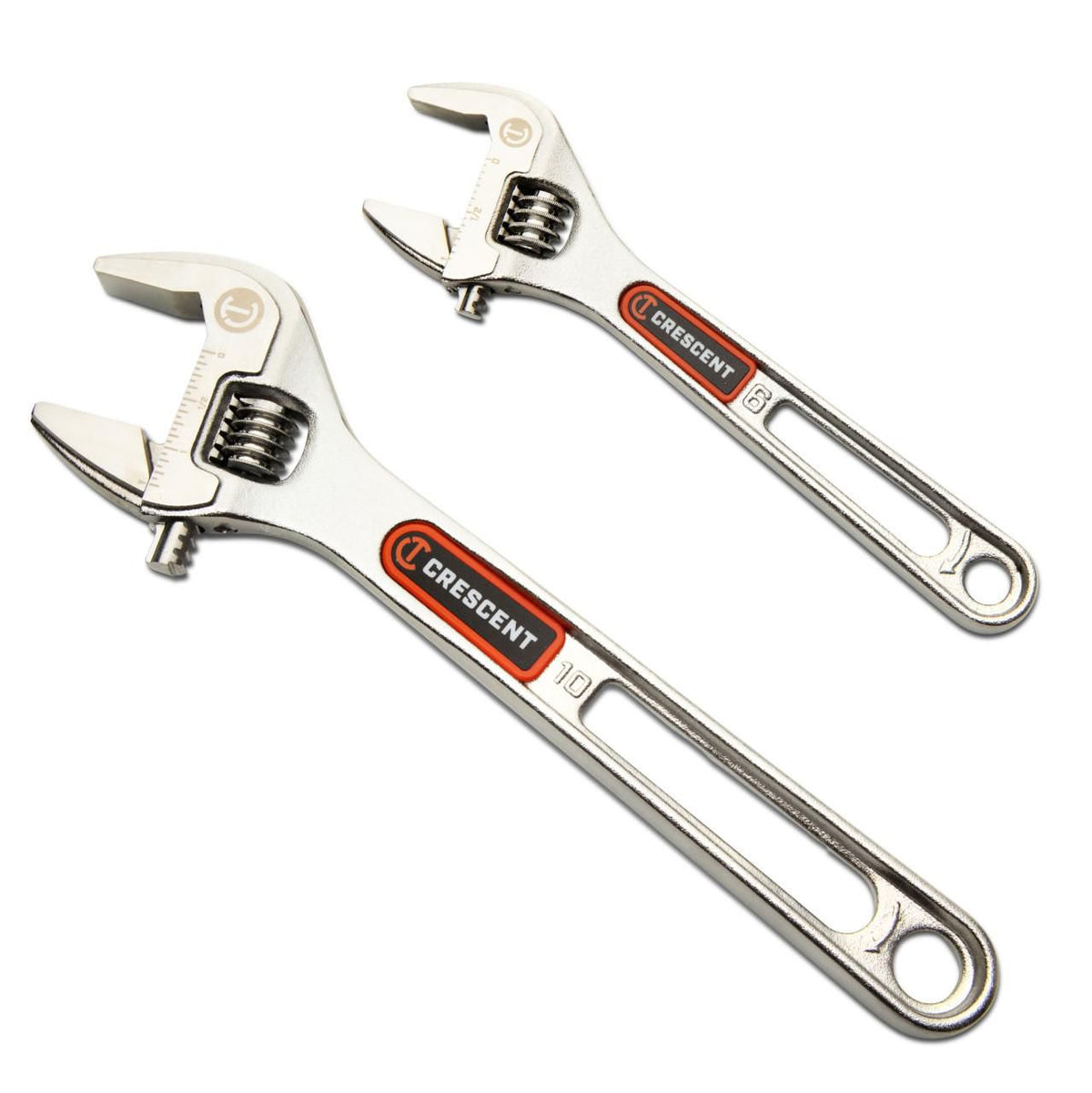 Crescent AC3610VS 2 Piece 6" & 10" Chrome Quick-Fit-Jaw Adjustable Wrench Set