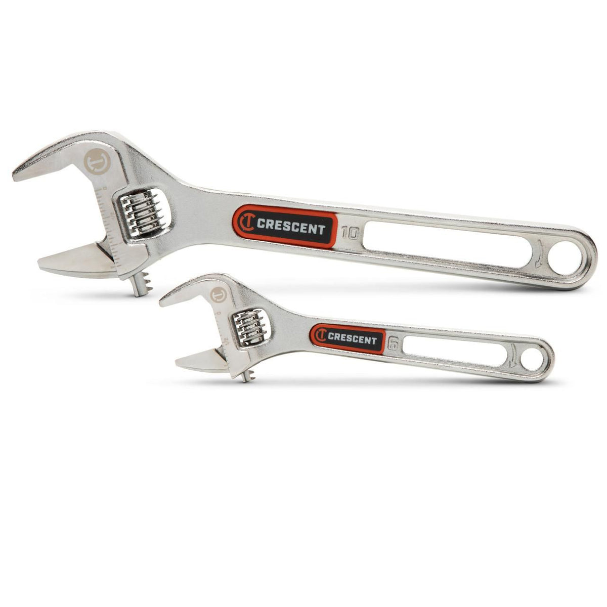 Crescent AC3610VS 2 Piece 6" & 10" Chrome Quick-Fit-Jaw Adjustable Wrench Set