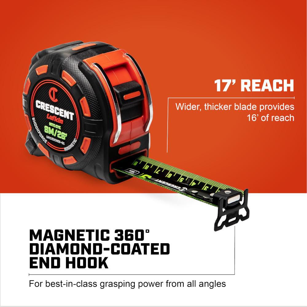 Lufkin LM1325CMEB-02 1-1/4" x 8 M/26' SHOCKFORCE NITE EYE™ Magnetic Tape Measure
