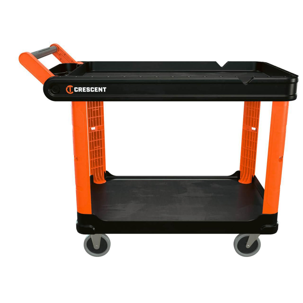 Crescent IUC2SCBM RAILWORKS 2 Shelf Industrial Utility Cart with 5" Hard Casters