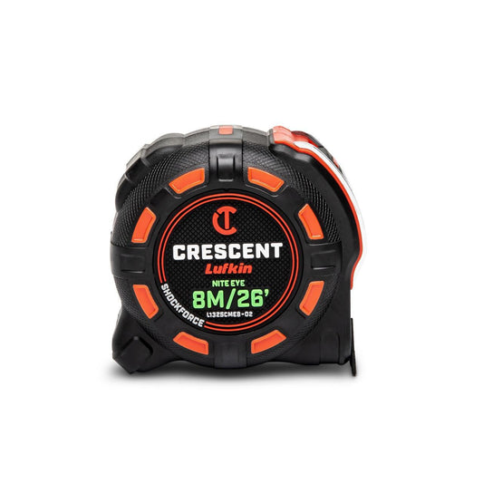 Lufkin L1325CMEB-02 1-1/4" x 8 M/26' SHOCKFORCE NITE EYE™ Tape Measure