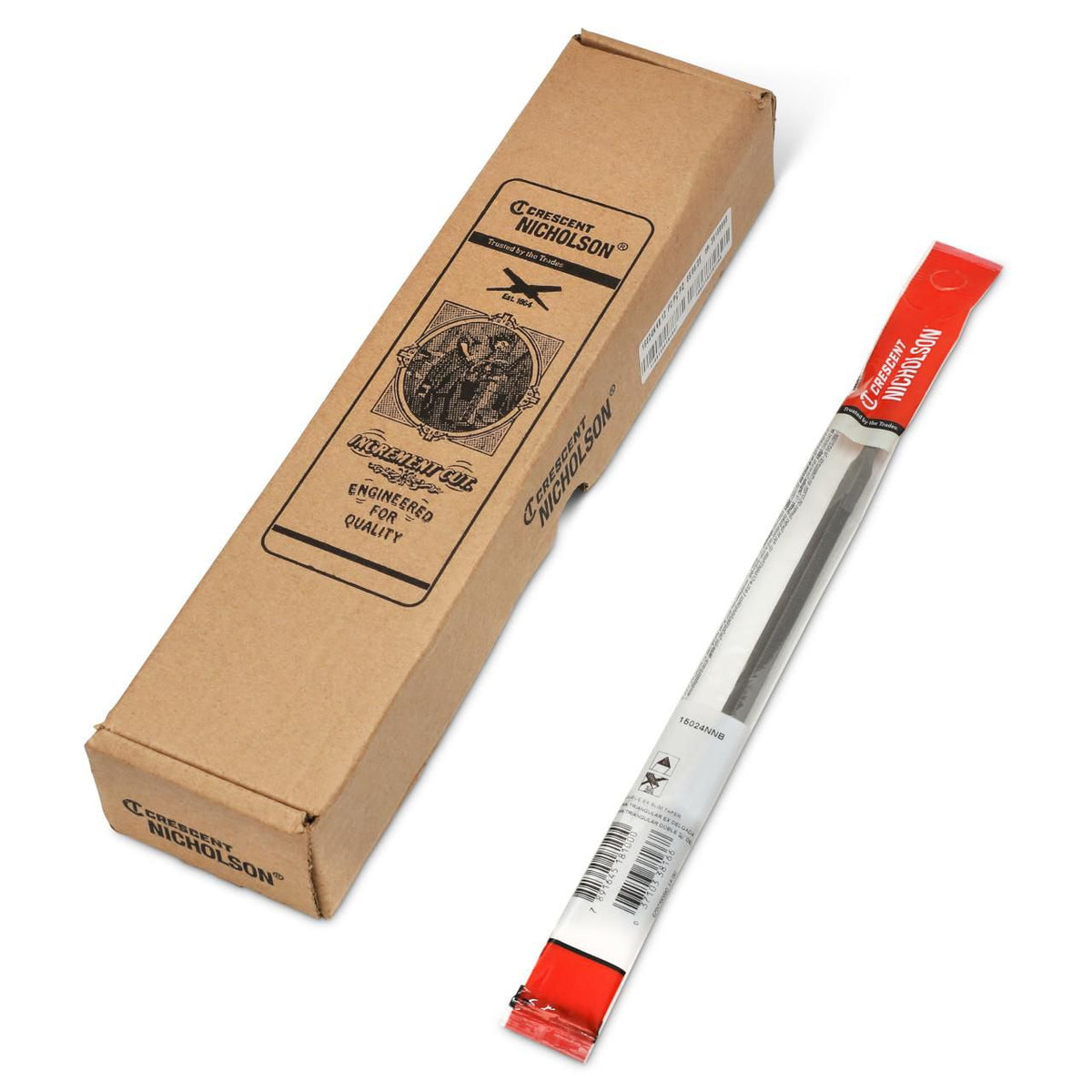 Nicholson 15024NNB 6" Triangular Single Cut Double Extra Slim Taper File - Boxed