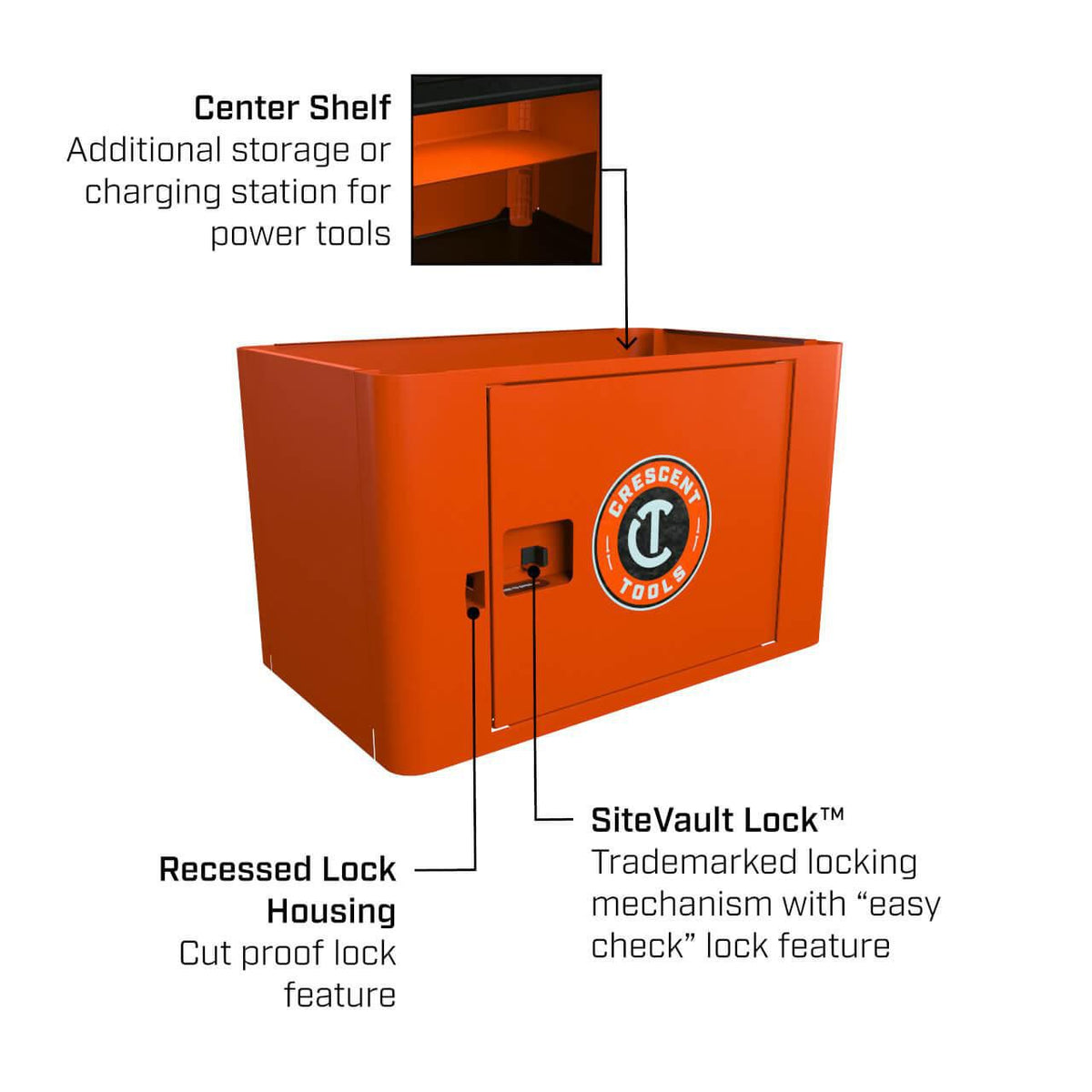 Crescent IUC2SCBM-1DLR RAILWORKS 2 Shelf Industrial Utility Cart with 5" Hard Casters and Single Door Security Panel