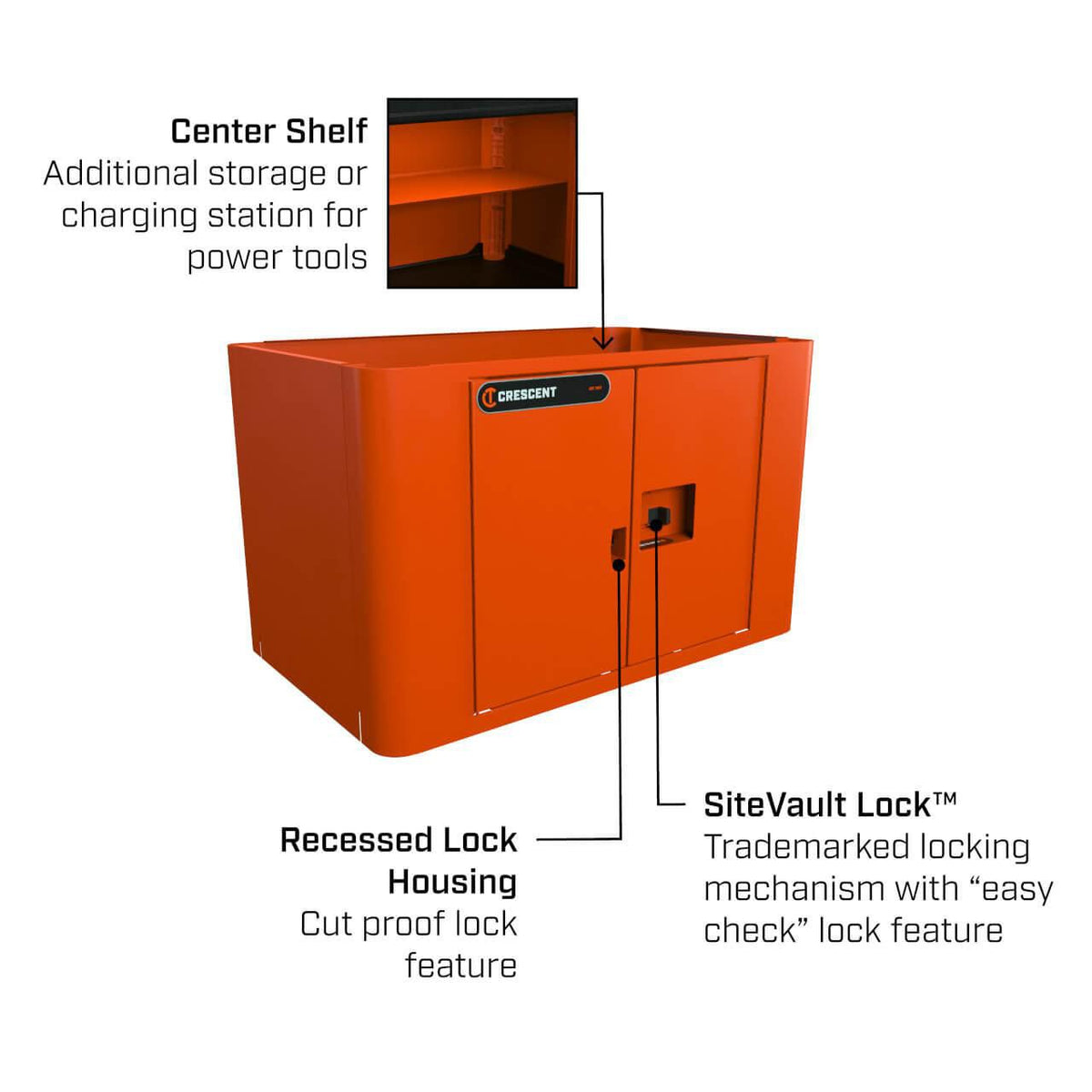 Crescent IUC2SCBM-2DLR RAILWORKS 2 Shelf Industrial Utility Cart with 5" Hard Casters and Double Door Security Panel