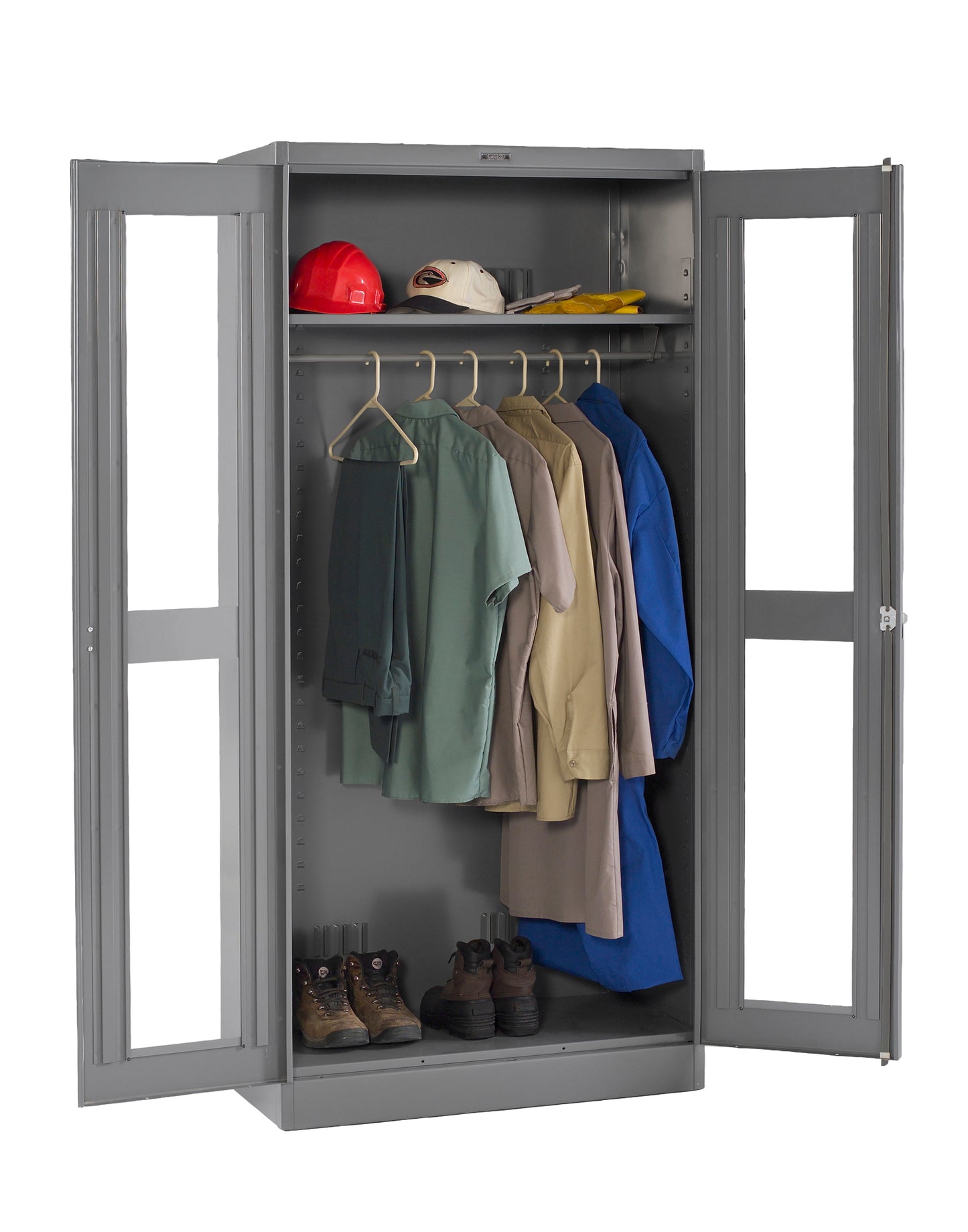 Tennsco CVD1871 Deluxe Wardrobe Cabinet with C-Thru Doors (Unassembled)