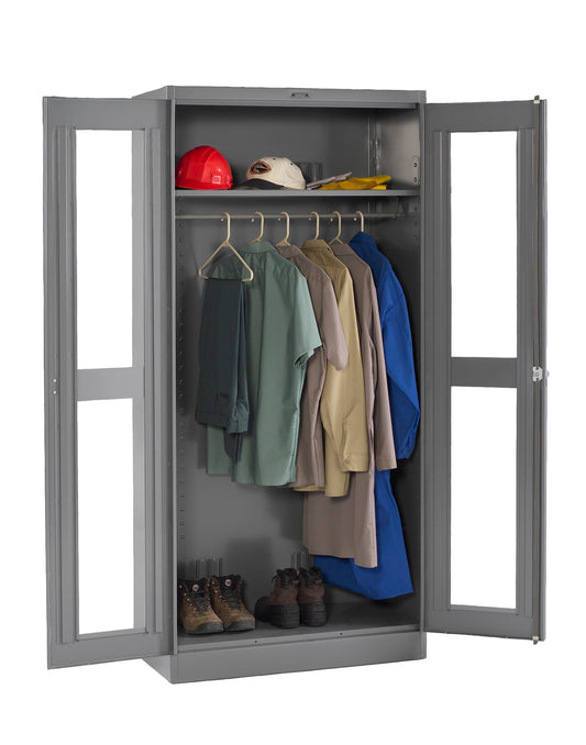 Tennsco CVD1871 Deluxe Wardrobe Cabinet with C-Thru Doors (Unassembled)