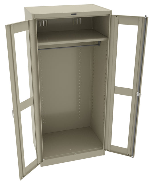 Tennsco CVD2471 Deluxe Wardrobe Cabinet with C-Thru Doors (Unassembled)