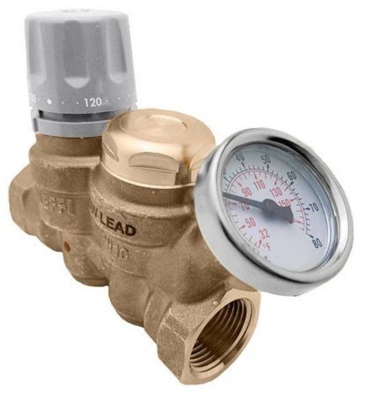 Caleffi 116151AC 002 ThermoSetter™Adjustable Thermal Balancing Valve 3/4" FNPT unions, gauge